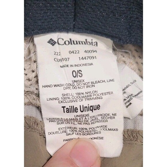 Columbia Unisex One Size Omni Shade Hat Sun Protection Taupe Nylon Fishing - Picture 5 of 5